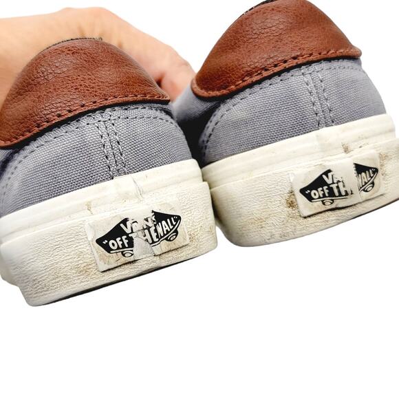 4/$25 -Vans Off The Wall Era Skate Grey Canvas Leather Tongue Shoe M6.5 W8 - Picture 3 of 5